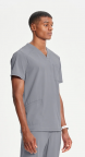 Men's Grey Scrub Set - Top with matching Wine Pant - Includes Embroidered Vet Tech Logo & Name